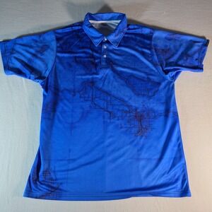 Top Deck Gear Men's Straits of Mackinac Nautical Chart‎ Polo Shirt XL